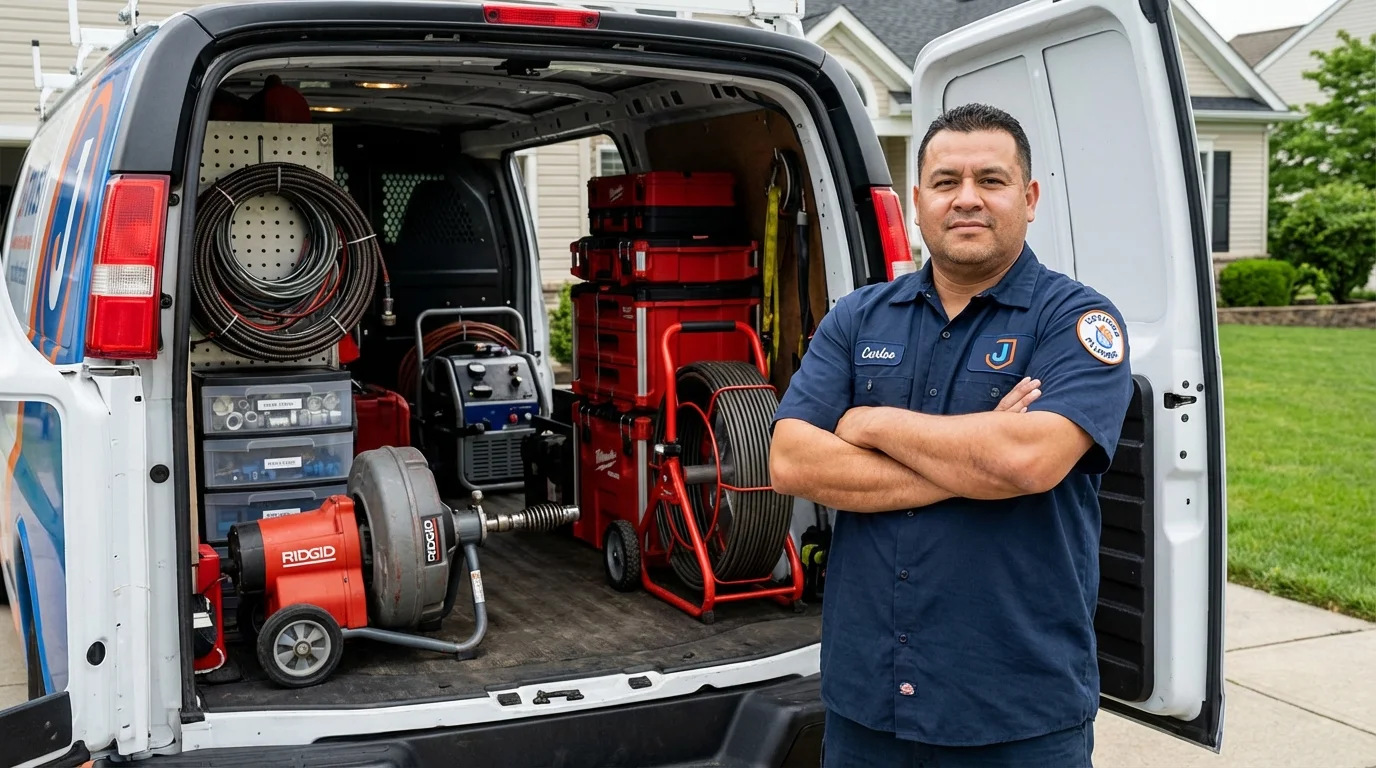 Professional drain cleaning equipment and Johns Plumbing LLC plumber in Two Harbors